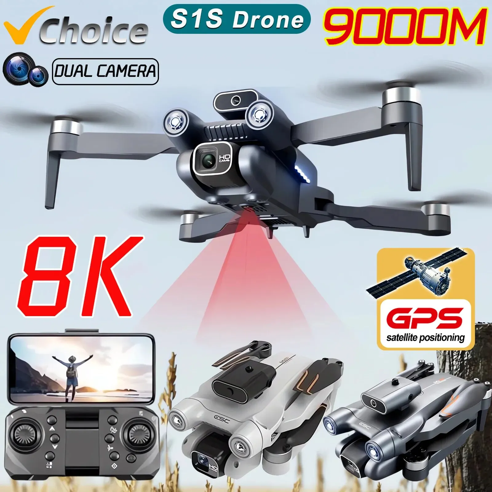 Drone Racing Camera - Profissional Brushless Motor Drone, GPS Drone,