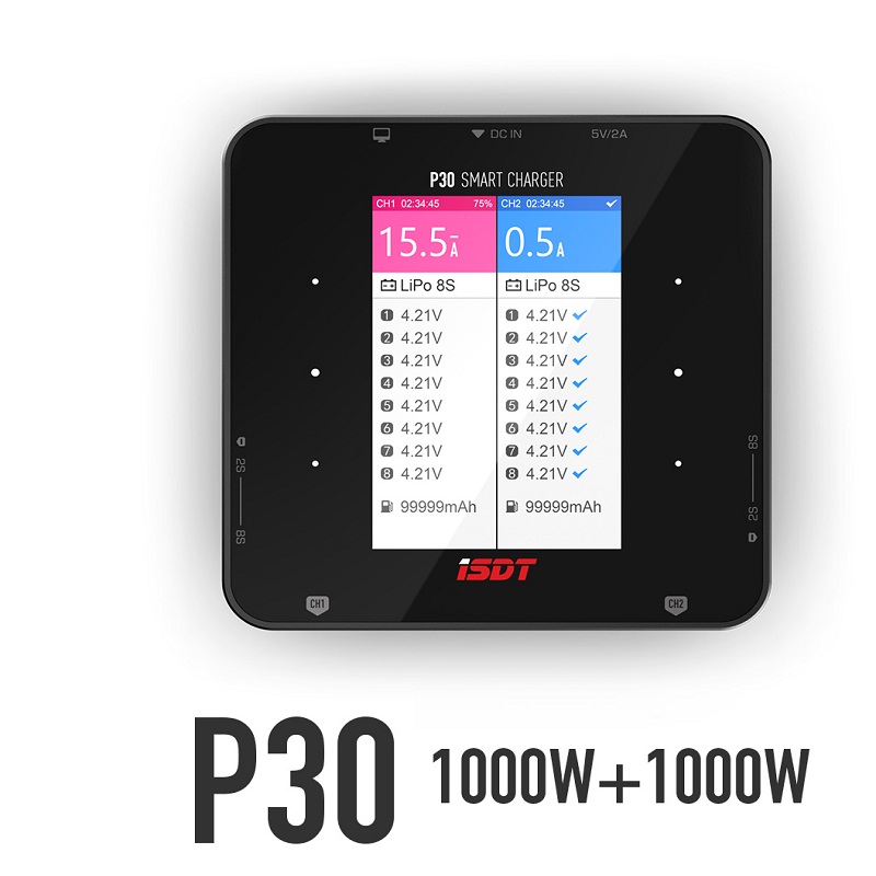 Drone Racing Charger - Carregador Duplo ISDT P30 com Canal