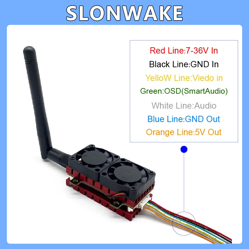 SLONWAKE 5.8G 48CH 4.2W VTX Aj - Drone Racing Transmitter avaliação e preço