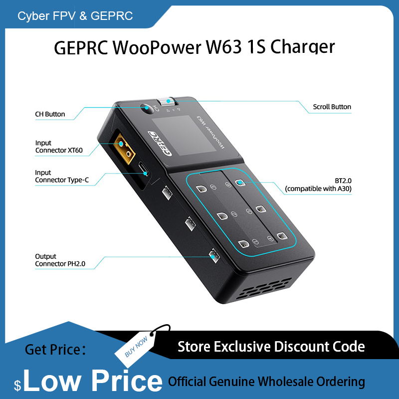Carregador GEPRC WooPower W63  - Drone Racing Charger avaliação e preço