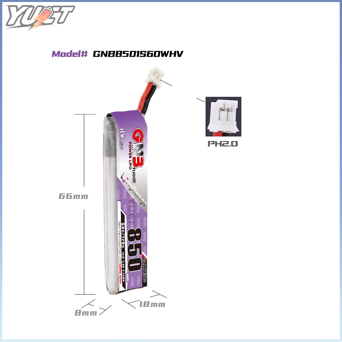 GAONENG GNB 1S 850mAh 3.8V 60C - Drone Racing Timer avaliação e preço